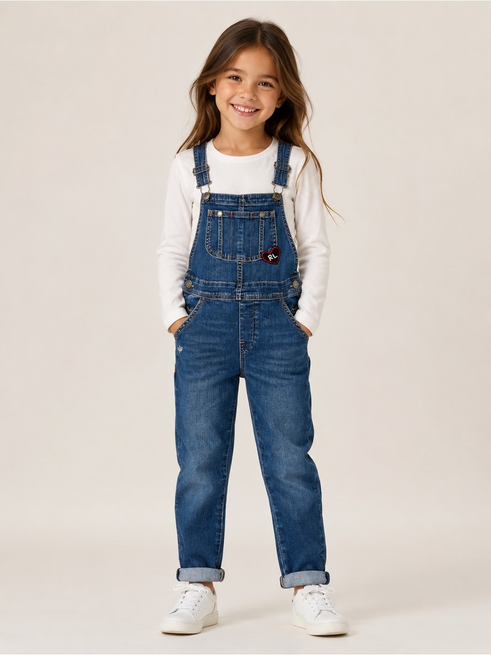 Polo by Ralph Lauren Girls' Indigo Denim Overalls